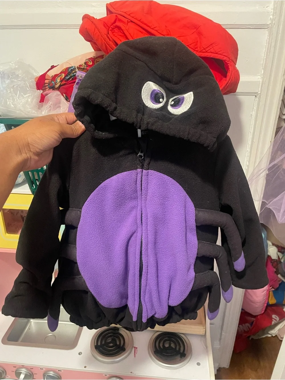 Primark Black and Purple Spider Jacket Hoodie Costume
